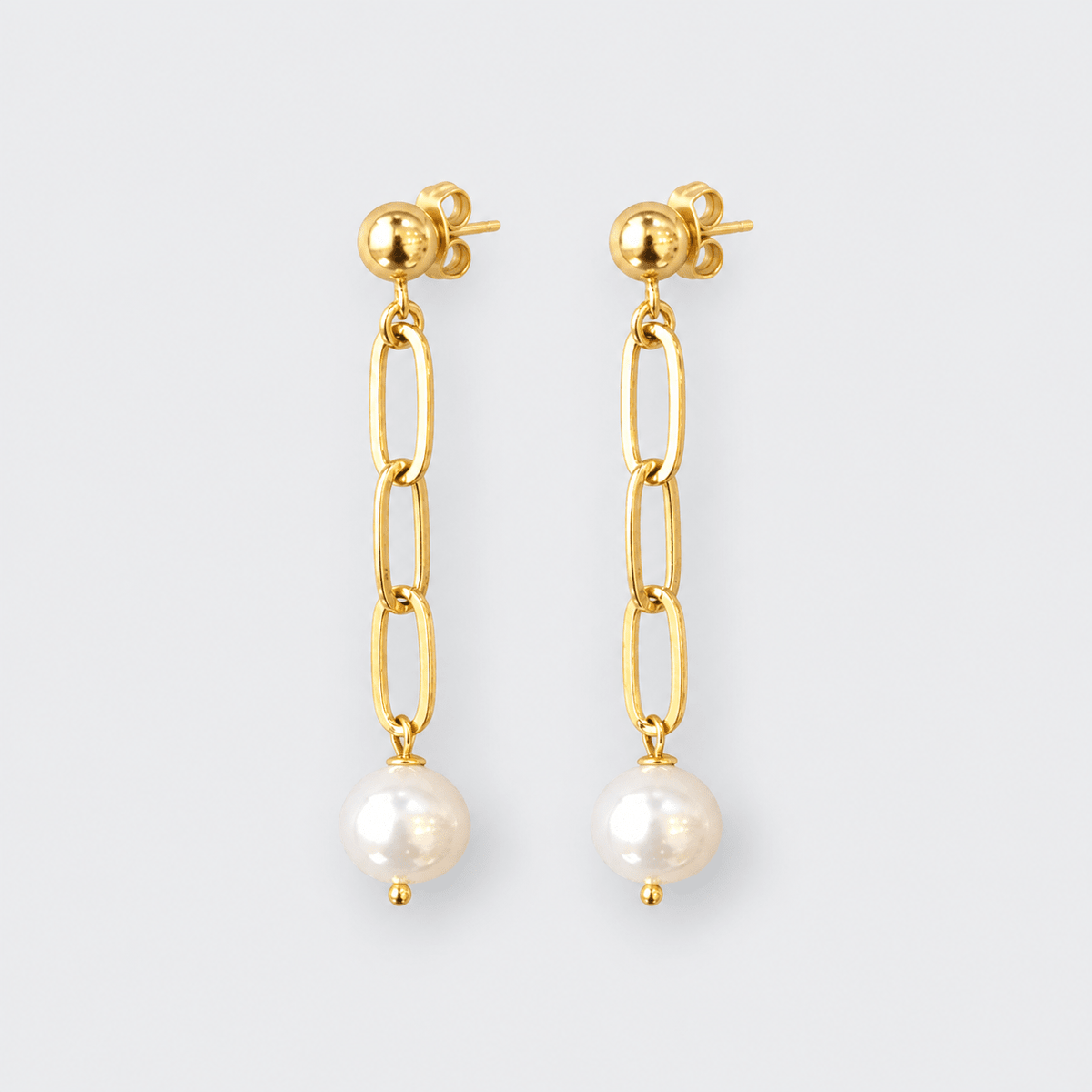 Pearl Paperclip Earrings - LPL Creations