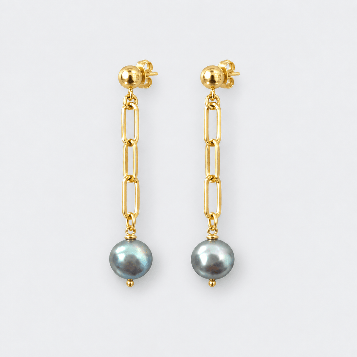 Pearl Paperclip Earrings - LPL Creations