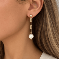 Pearl Paperclip Earrings - LPL Creations