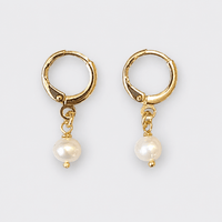 Pearl Mini Hoops Earrings - LPL Creations