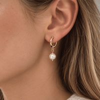 Pearl Mini Hoops Earrings - LPL Creations