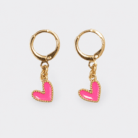 Mini Hoop Heart Earrings - LPL Creations