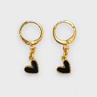 Mini Hoop Heart Earrings - LPL Creations
