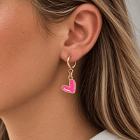 Mini Hoop Heart Earrings - LPL Creations
