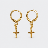 Cross Mini Hoops Earrings - LPL Creations