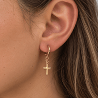 Cross Mini Hoops Earrings - LPL Creations