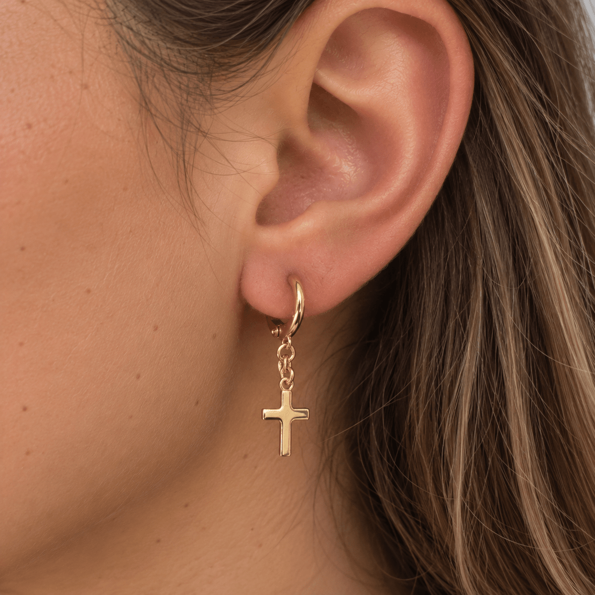 Cross Mini Hoops Earrings - LPL Creations