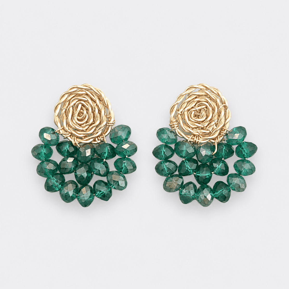 Crystal Fan Earrings - LPL Creations