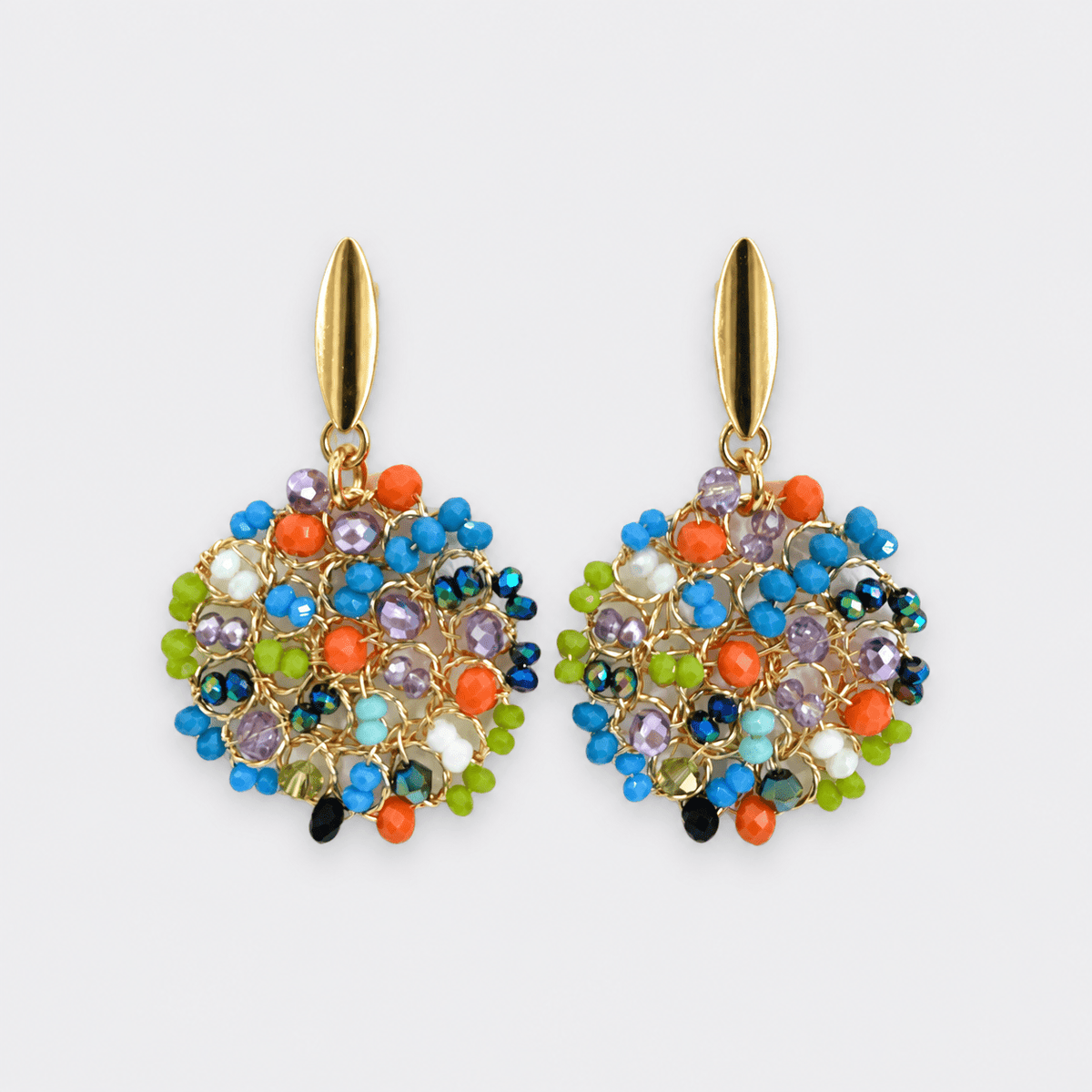 Peacock Circle Earrings - LPL Creations