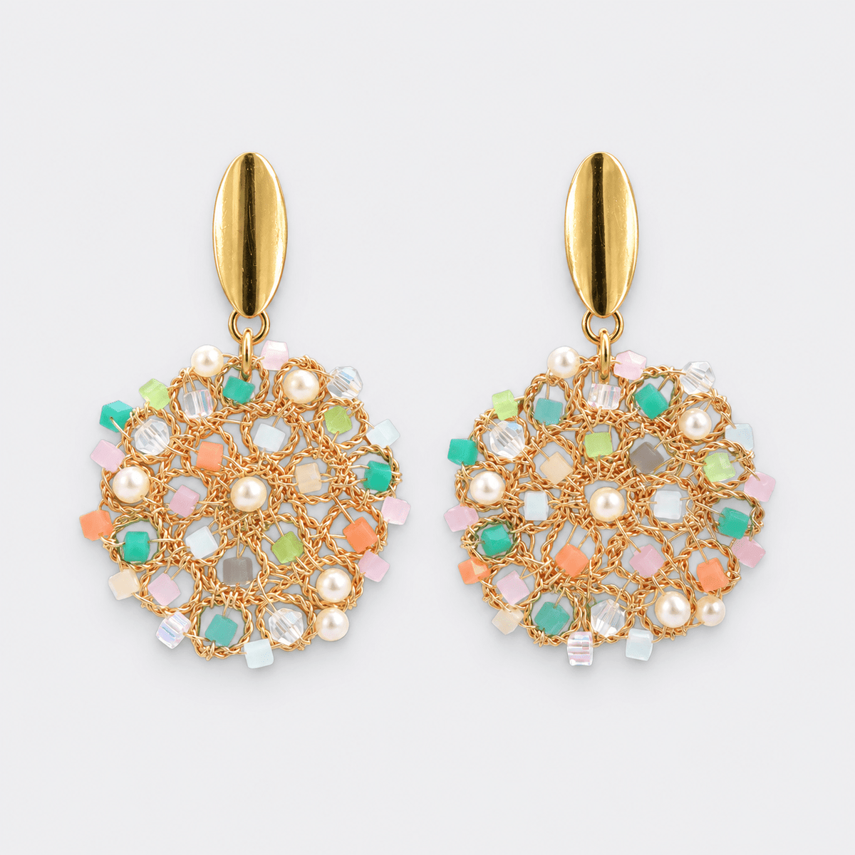 Peacock Circle Earrings - LPL Creations