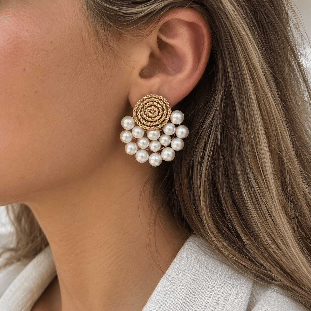 Fan Pearls Earrings - LPL Creations