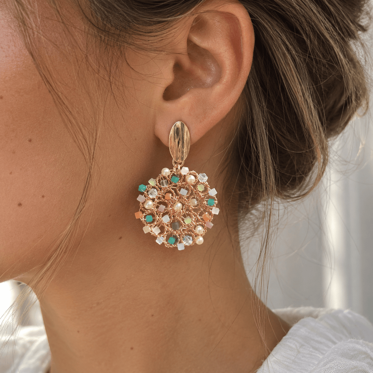 Peacock Circle Earrings - LPL Creations