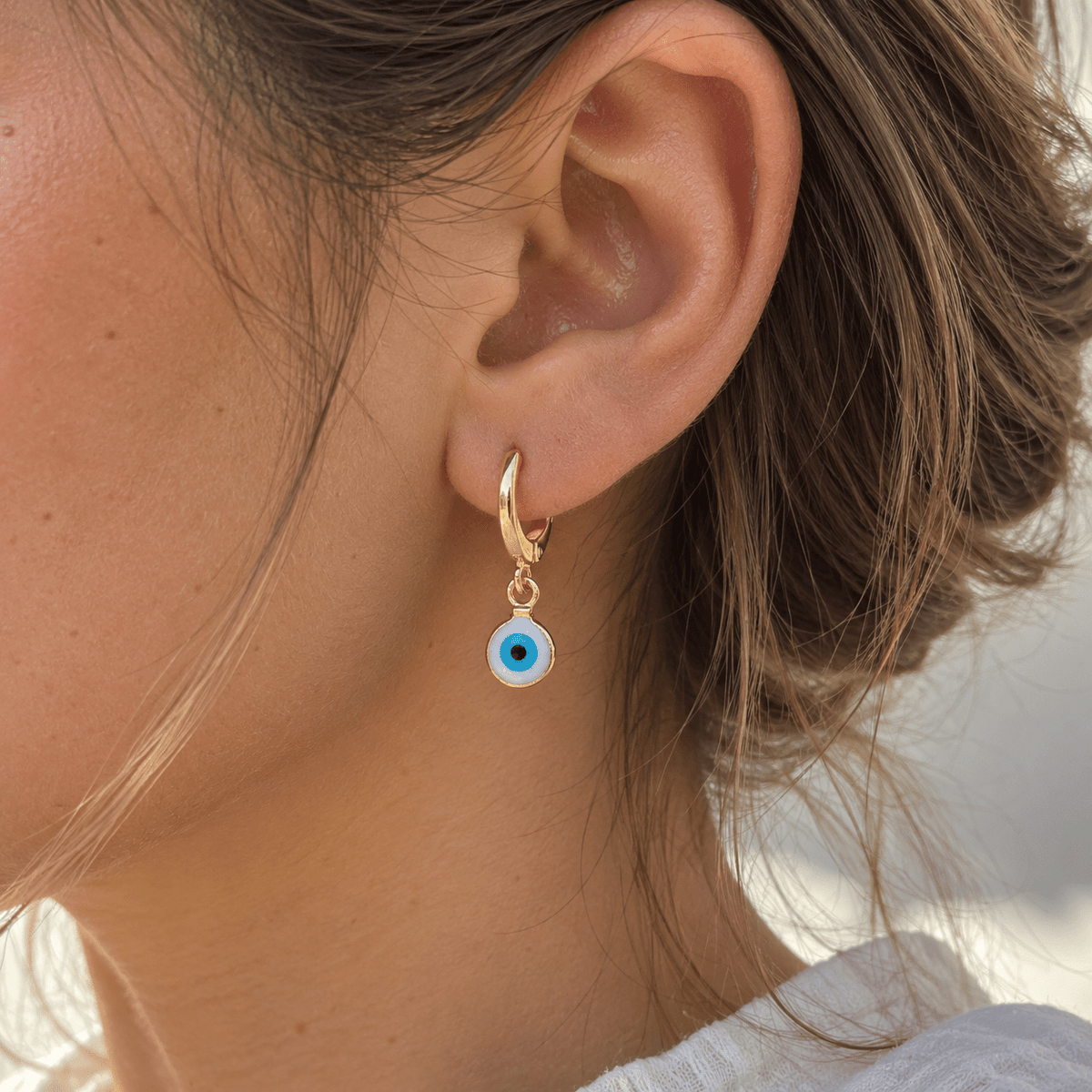 Mini Hoop Evil Eye Earrings - LPL Creations