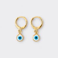 Mini Hoop Evil Eye Earrings - LPL Creations