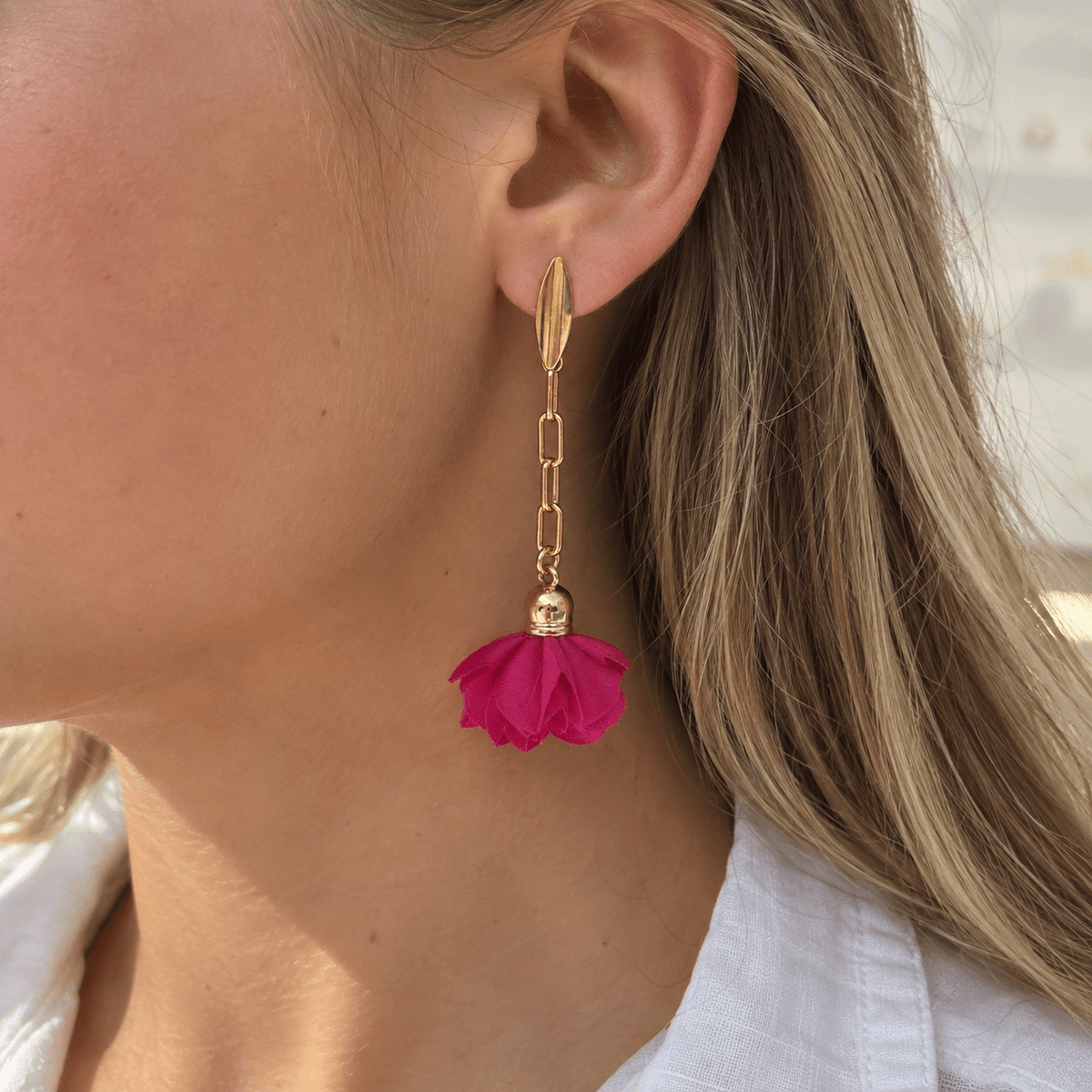 Flower & Link Earrings - LPL Creations