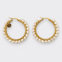 Freshwater Pearl Hoops Earrings - LPL Creations