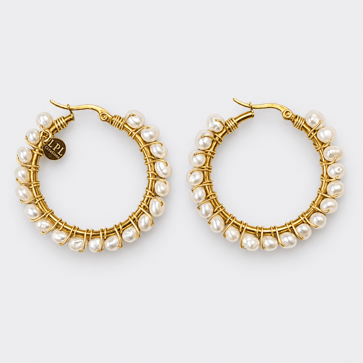 Freshwater Pearl Hoops Earrings - LPL Creations