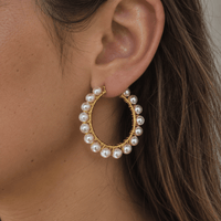 Freshwater Pearl Hoops Earrings - LPL Creations