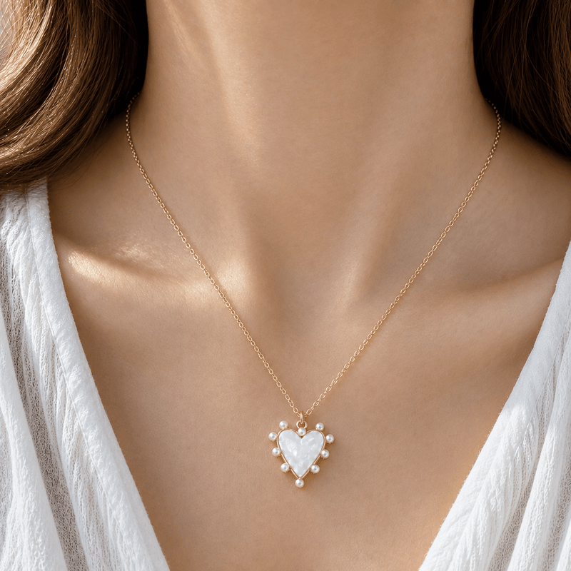 Heart & Pearl Necklace - LPL Creations