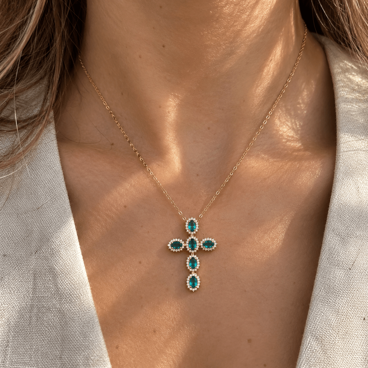 Sparkling Cross Necklace - LPL Creations
