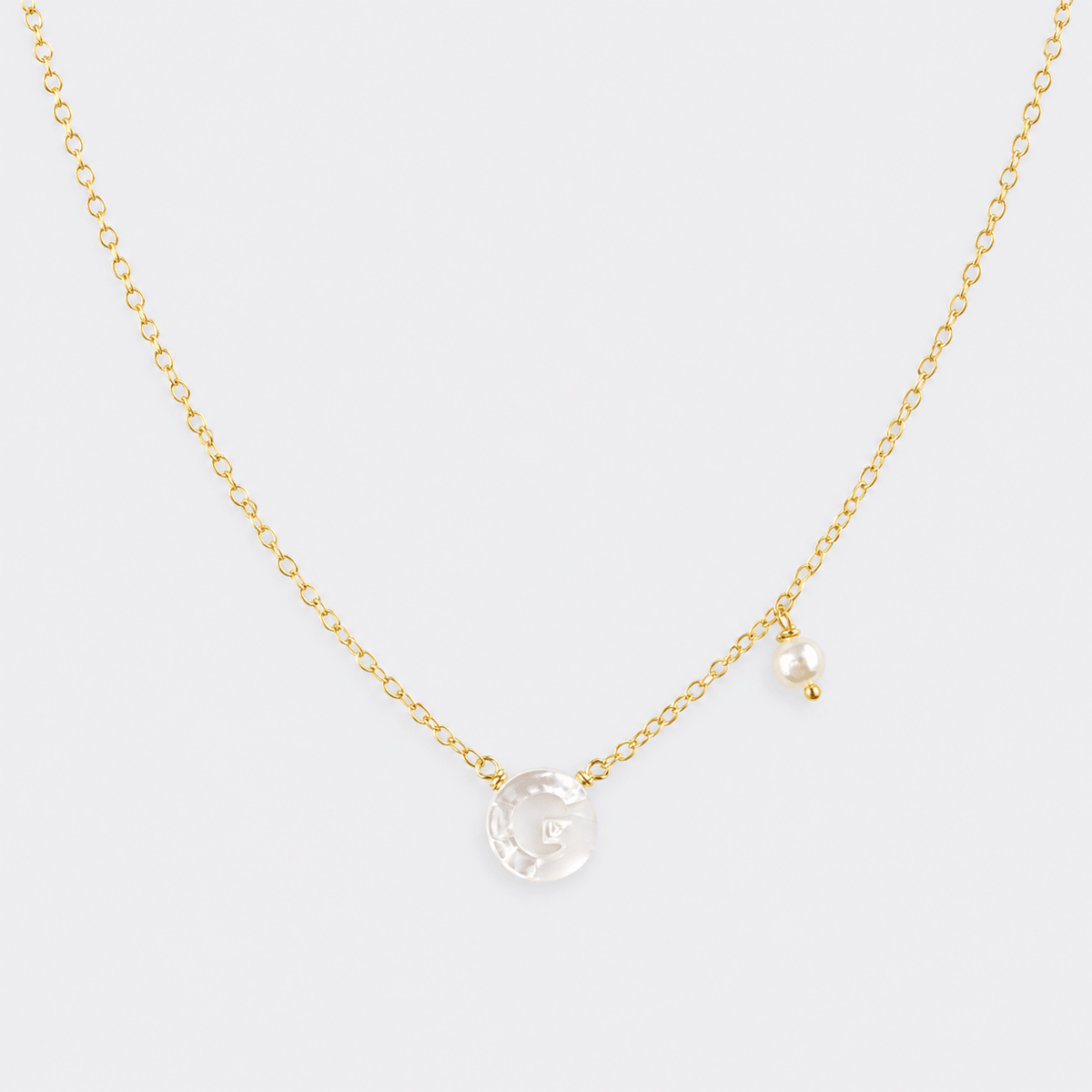 Mother Pearl Initial Necklace - LPL Creations