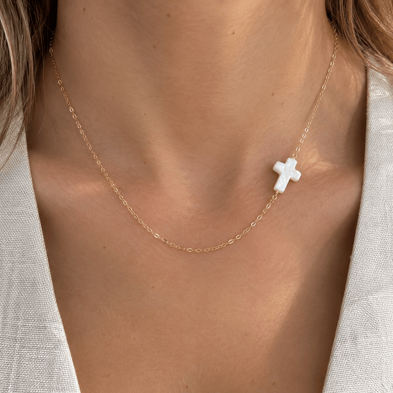 Cross Pearl Necklace - LPL Creations