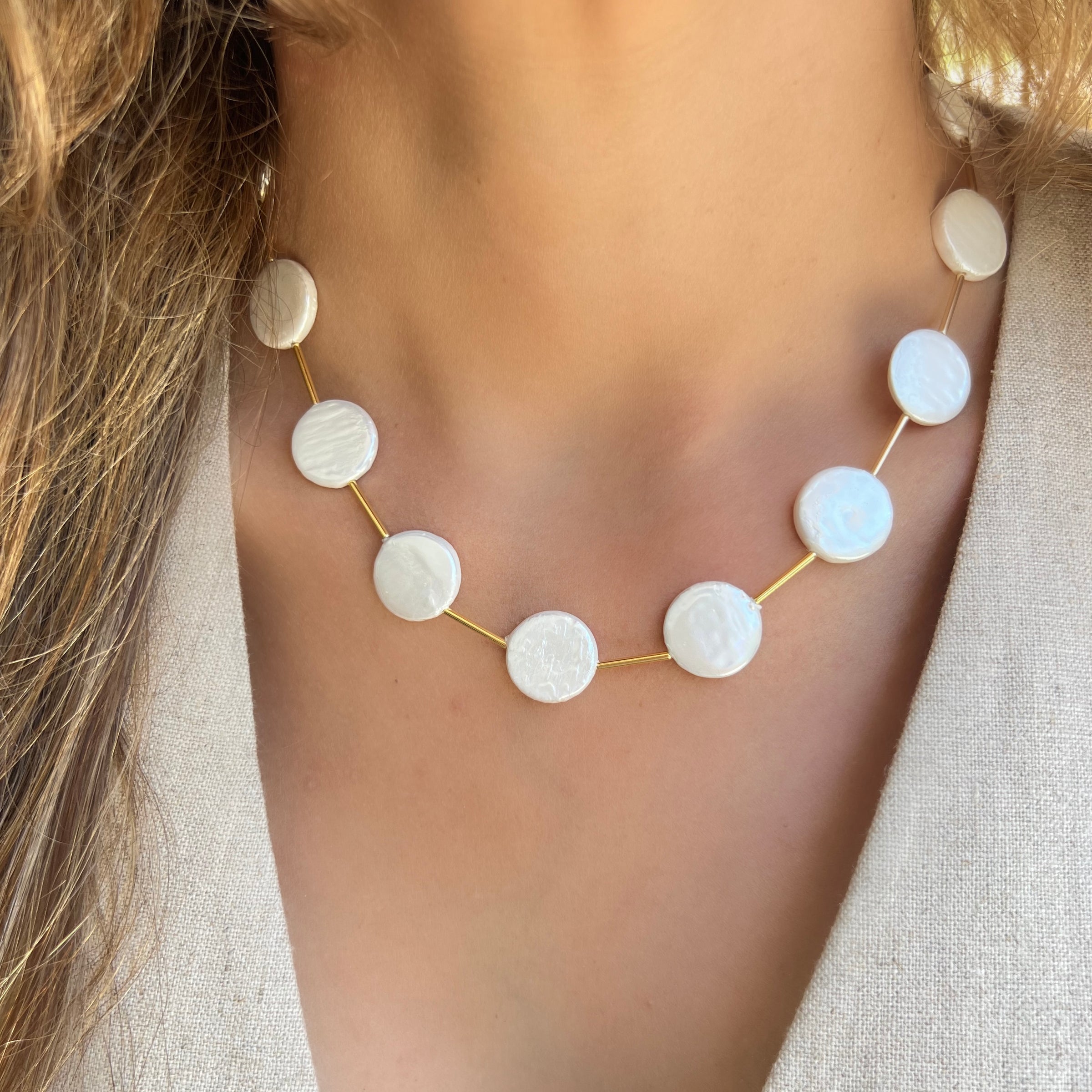 Kylee Flat Pearl Necklace