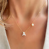 Mother Pearl Initial Necklace