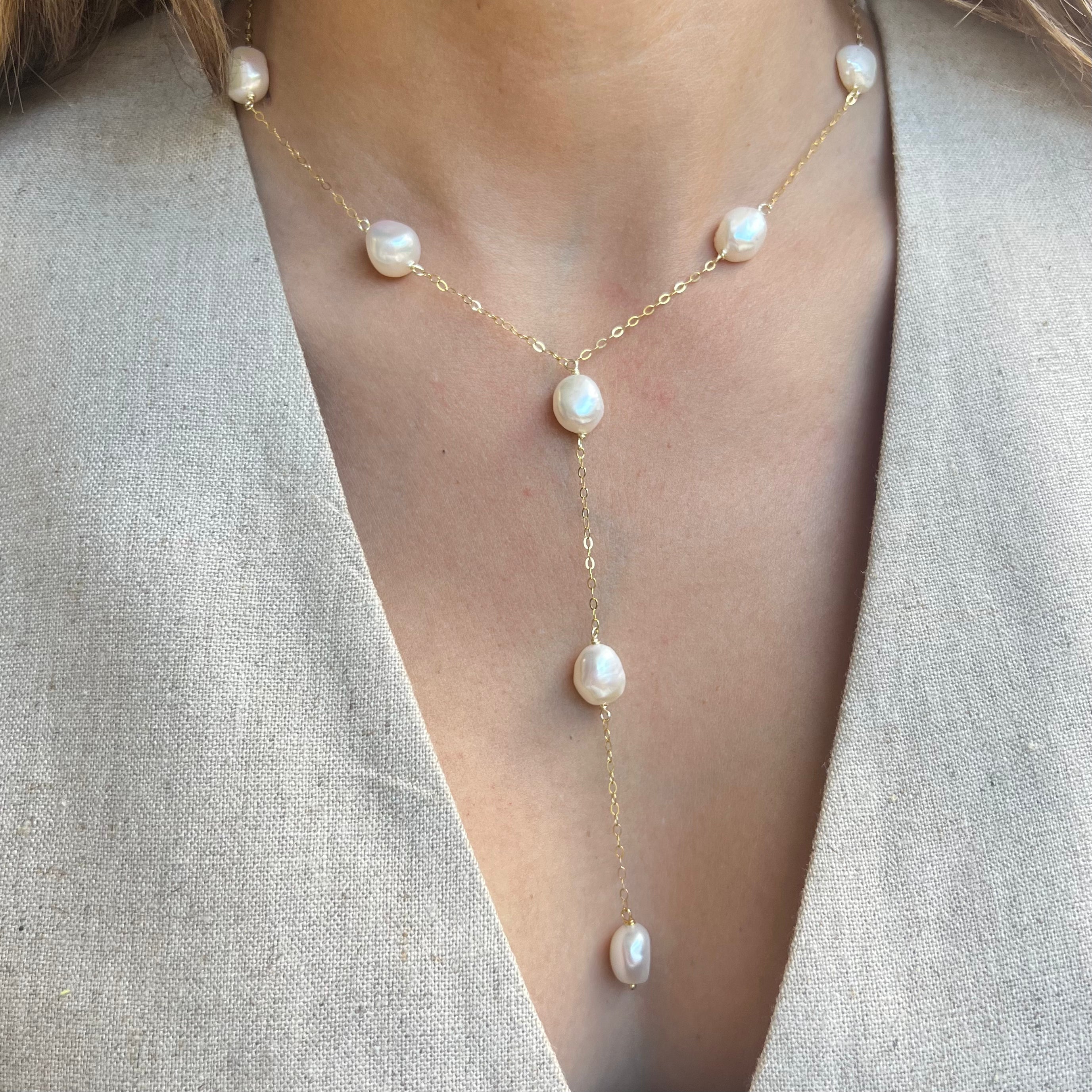 Modern Pearl Necklace LPL Creations Handmade Jewelry Modern Pearl Necklace LPL Creations Handmade Jewelry