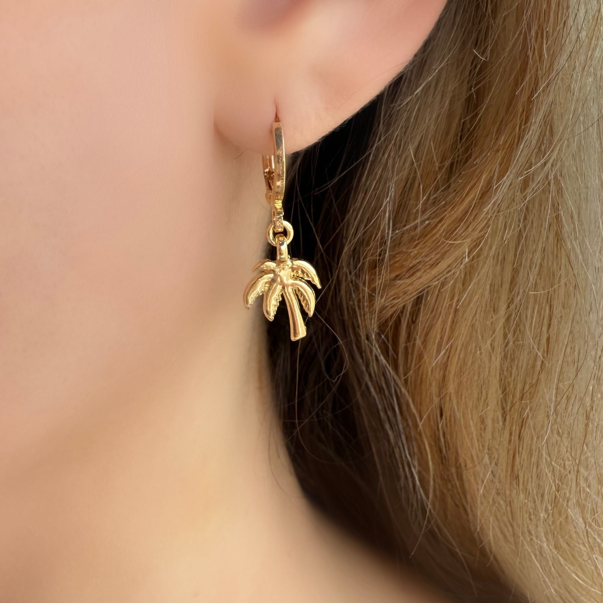 Palm Tree Hoop Earrings - LPL Creations