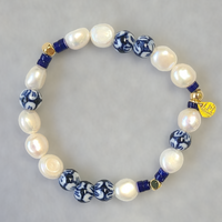 Porcelain and Pearls Bracelet