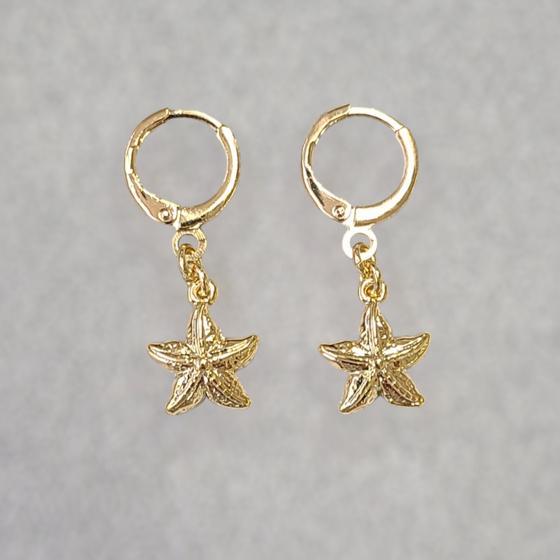 Mini Starfish Hoop Earrings