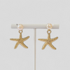 Starfish on Pearl Earrings