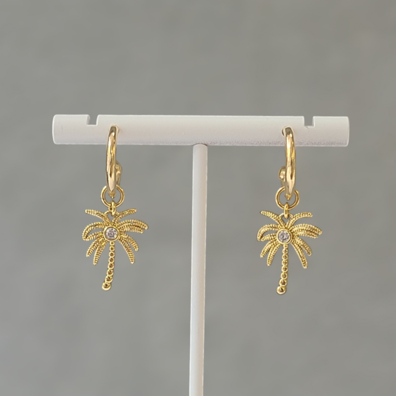 Palm Tree Hoop Earrings