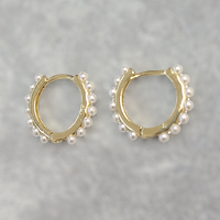 Mini Pearl Hoops Earrings