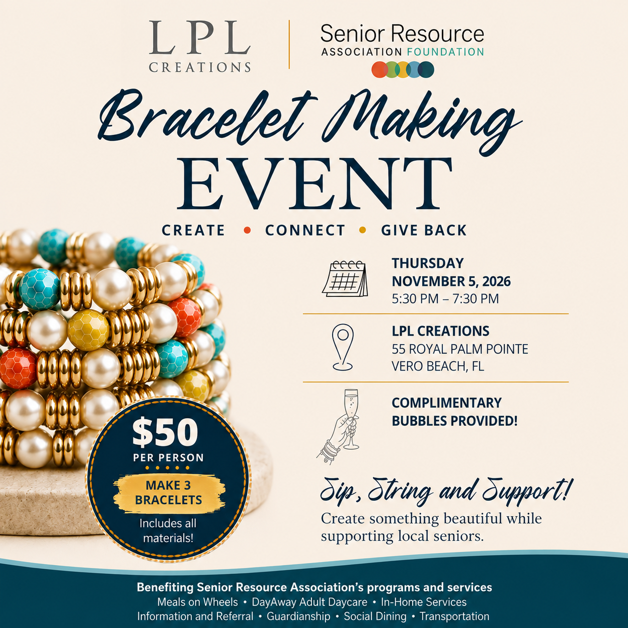 Senior Resource Bracelet Making Event - November 5th