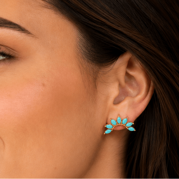 Sunburst Arc Stud Earrings - LPL Creations