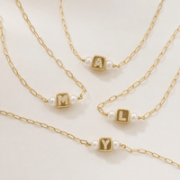 Cube Initial Necklace - LPL Creations