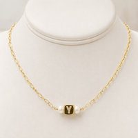 Cube Initial Necklace - LPL Creations
