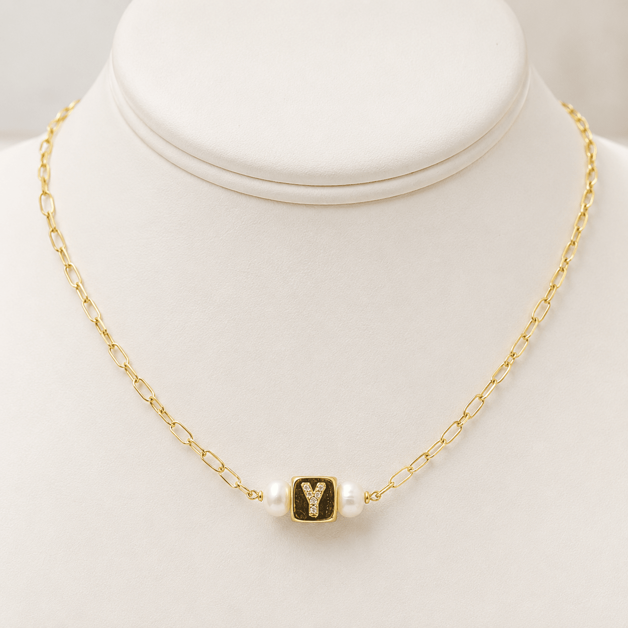 Cube Initial Necklace - LPL Creations