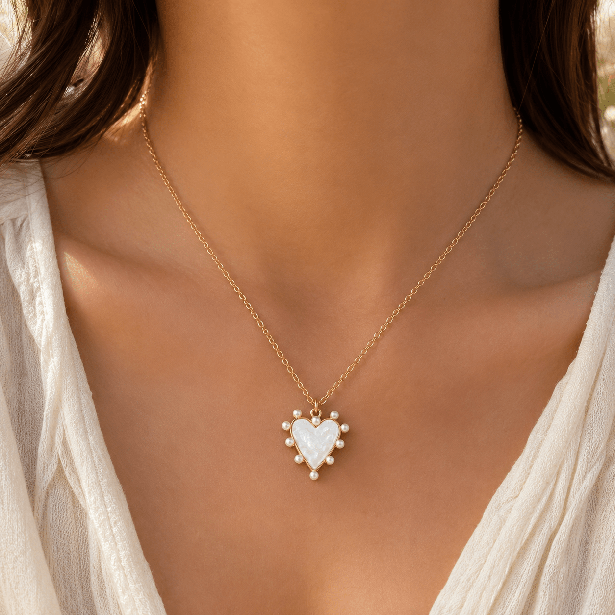 Heart & Pearl Necklace - LPL Creations