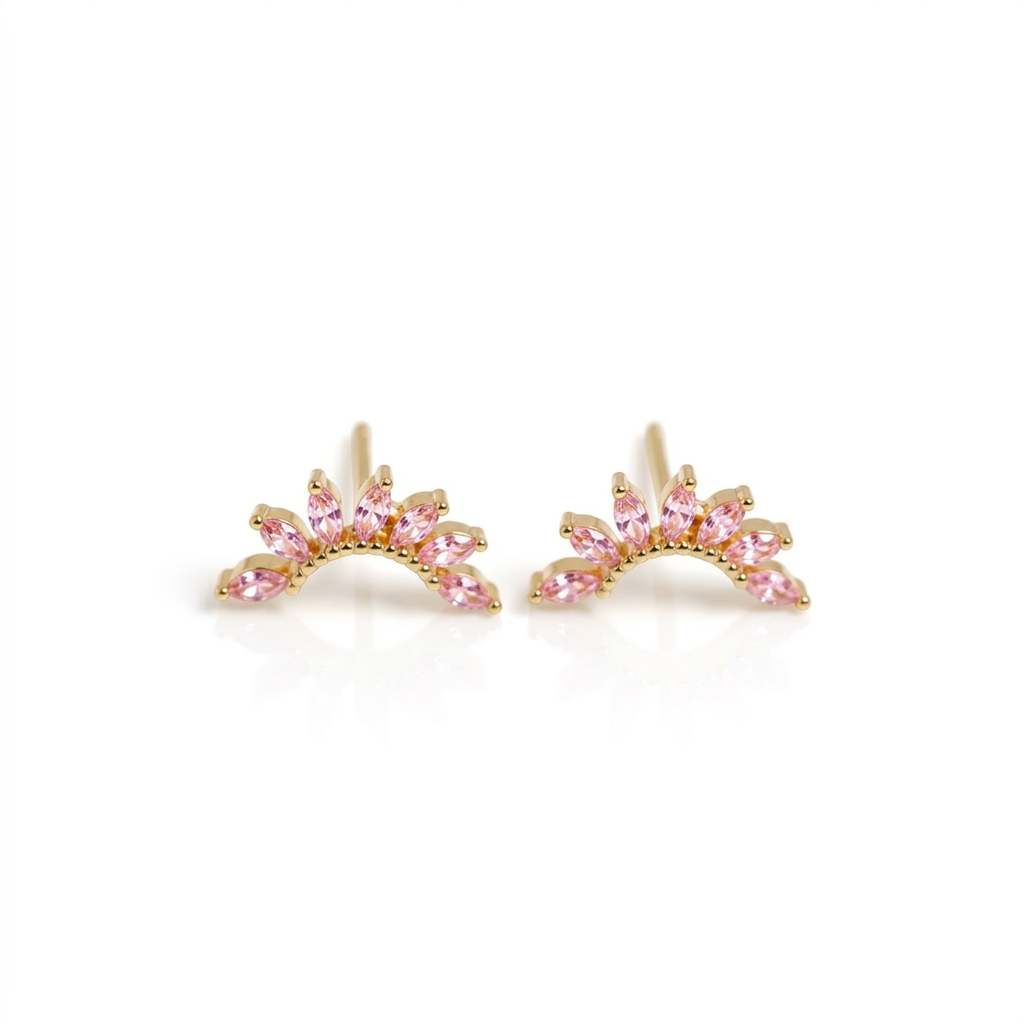 Sunburst Arc Stud Earrings
