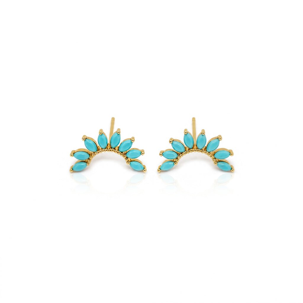 Sunburst Arc Stud Earrings - LPL Creations