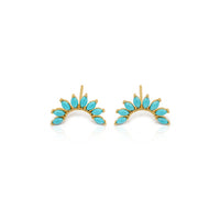 Sunburst Arc Stud Earrings