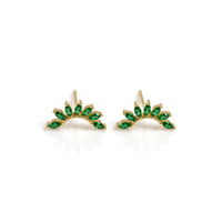 Sunburst Arc Stud Earrings