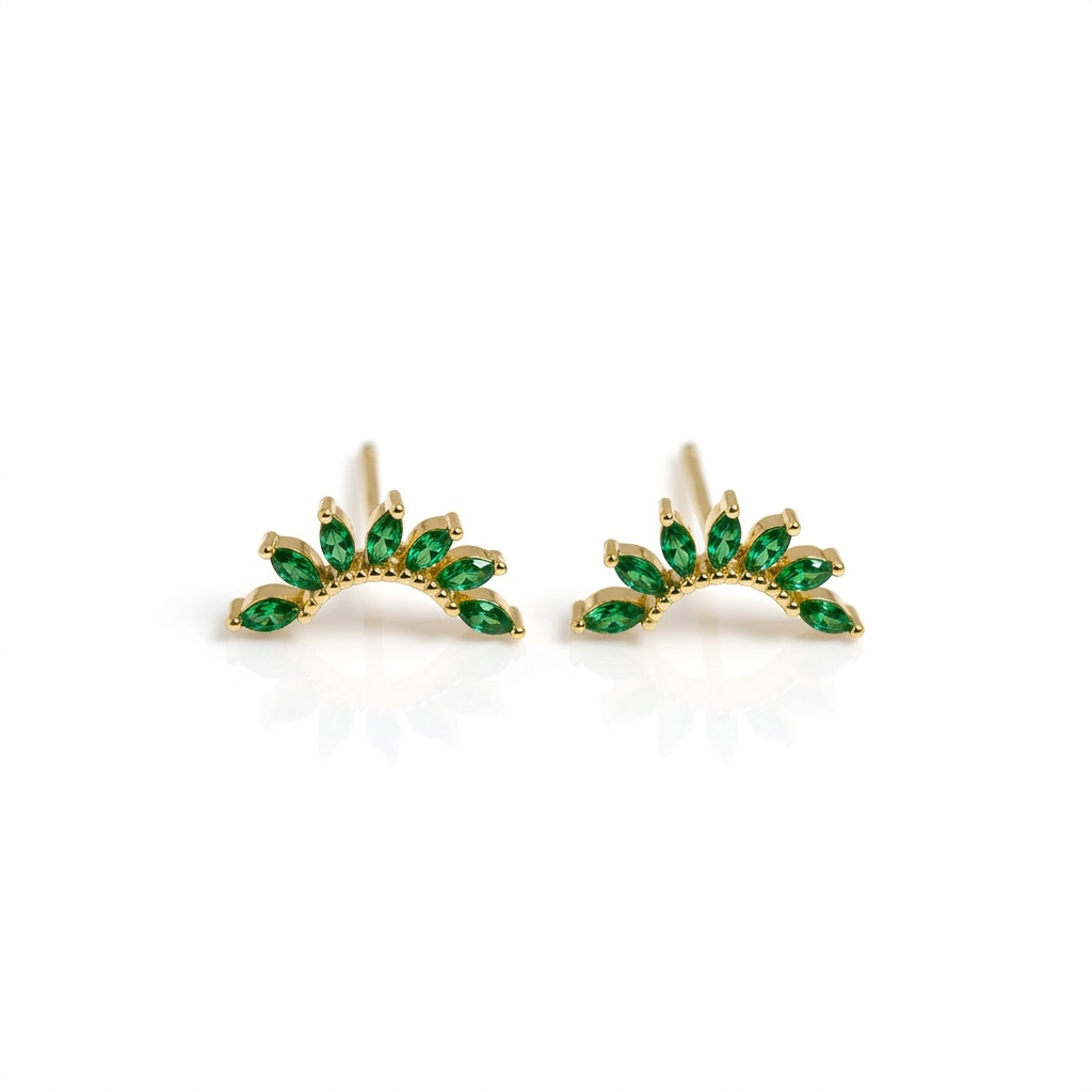 Sunburst Arc Stud Earrings
