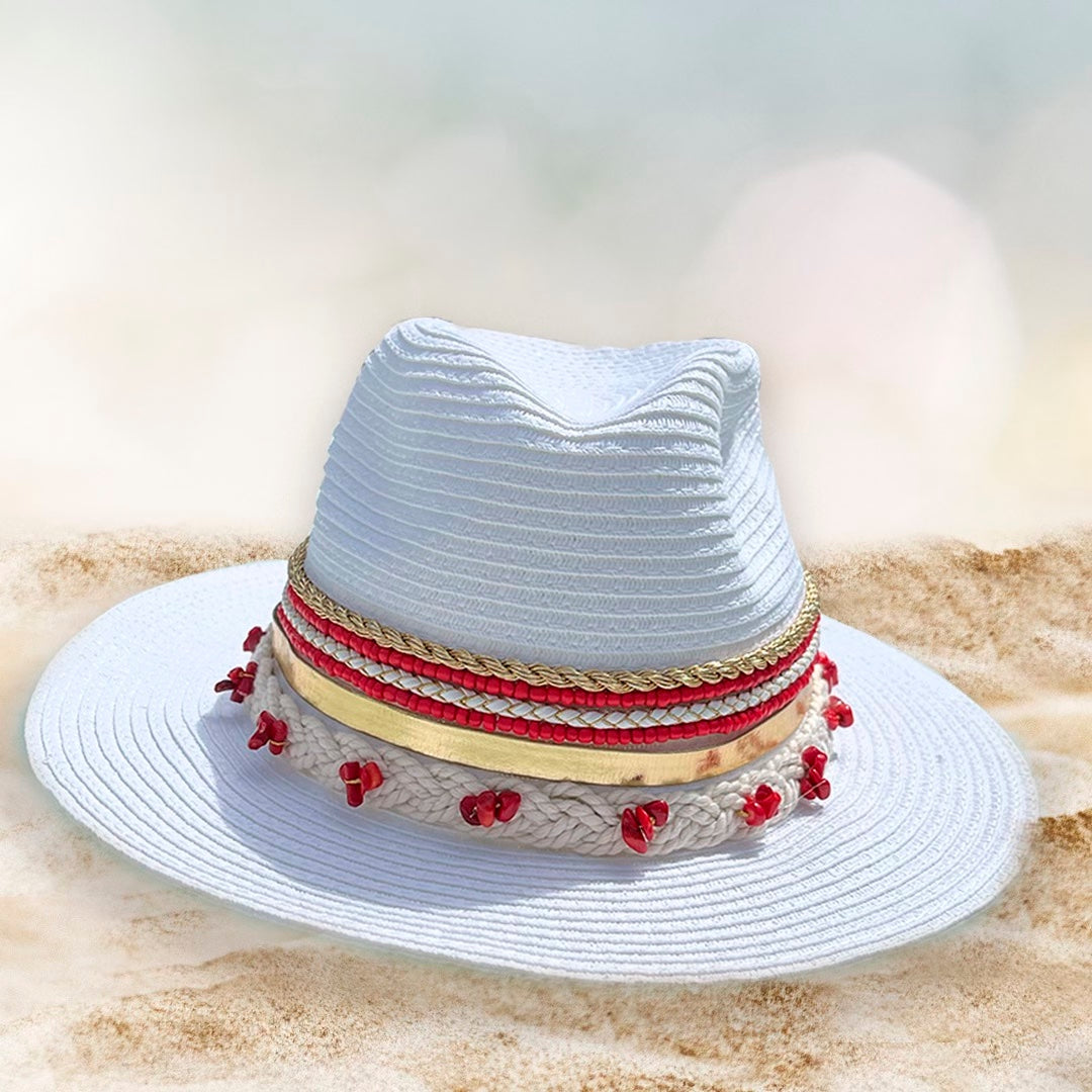 Red best sale beach hat