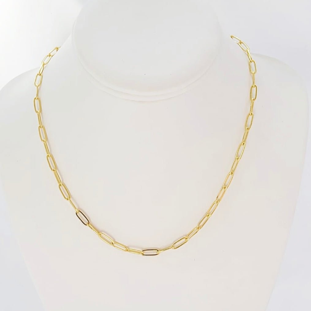 Medium Paper Clip Chain Necklace | 18K Gold-Plated – LPL Creations