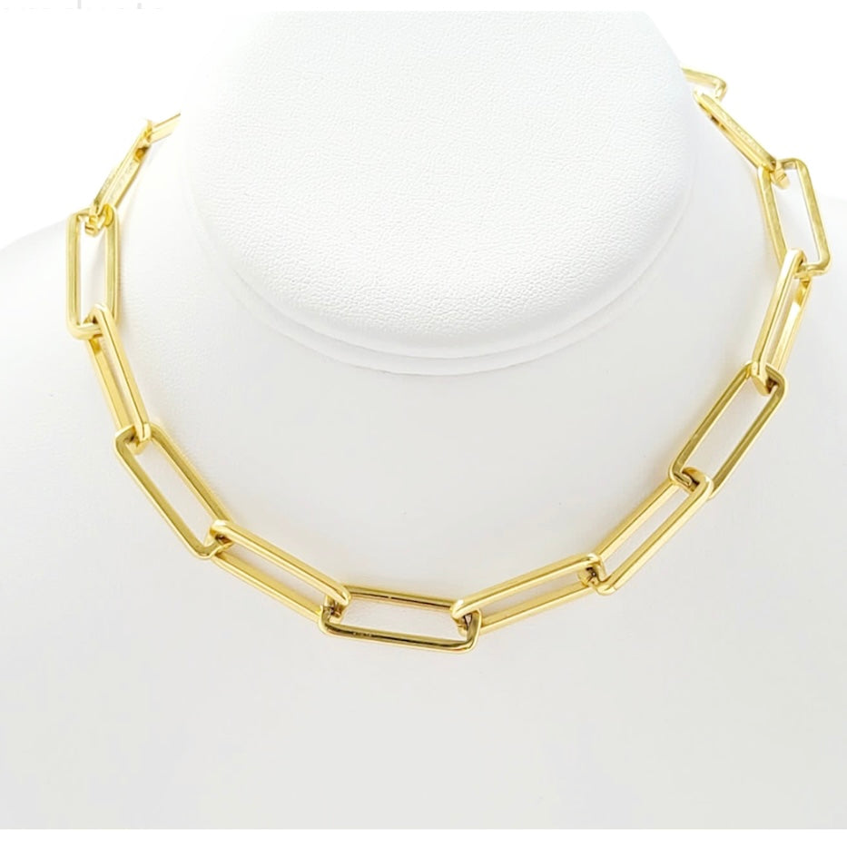 Gold Plated Thick Paperclip Necklace 72cm – MyPrecious.Ca