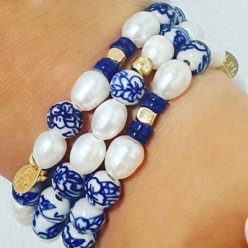Porcelain and Pearls Bracelet